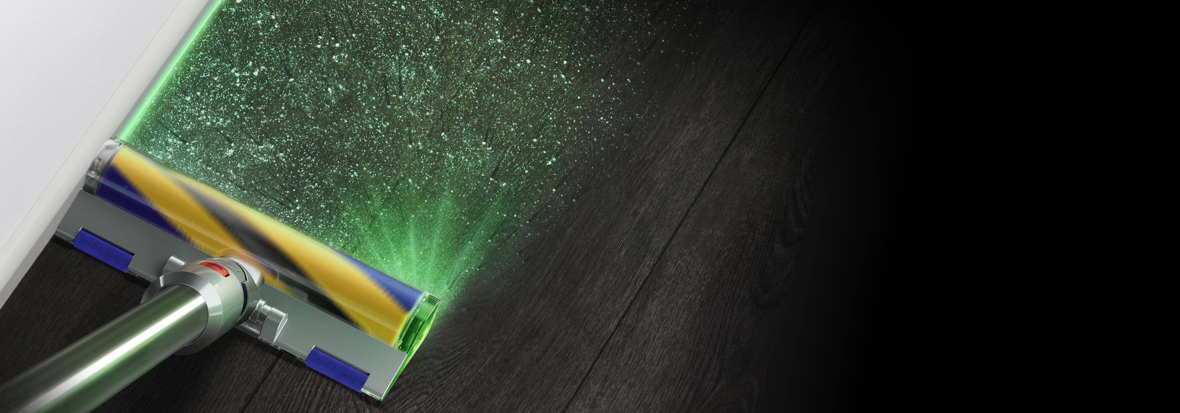 Laser revealing invisible dust particles